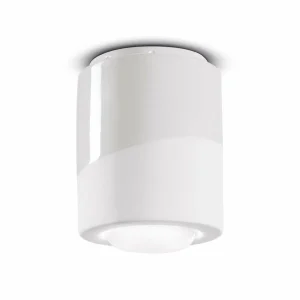 Online Ferroluce Plafonnier PI, cylindrique, Ø 12,5 cm blanc