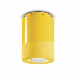 Online Ferroluce Plafonnier PI, cylindrique, Ø 8,5 cm, jaune