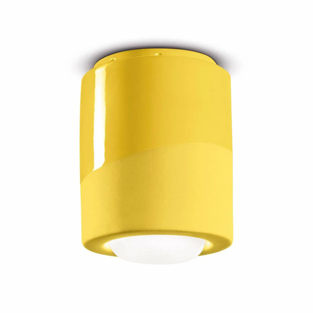 plafonnier_pi_cylindrique___cm_jaune_0.webp Best Sale Ferroluce Plafonnier PI, cylindrique, Ø 12,5 cm jaune