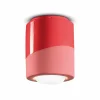 Hot Ferroluce Plafonnier PI, cylindrique, Ø 12,5 cm, rouge