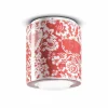 Sale Ferroluce Plafonnier PI, motif floral, Ø 12,5 cm rouge/blanc