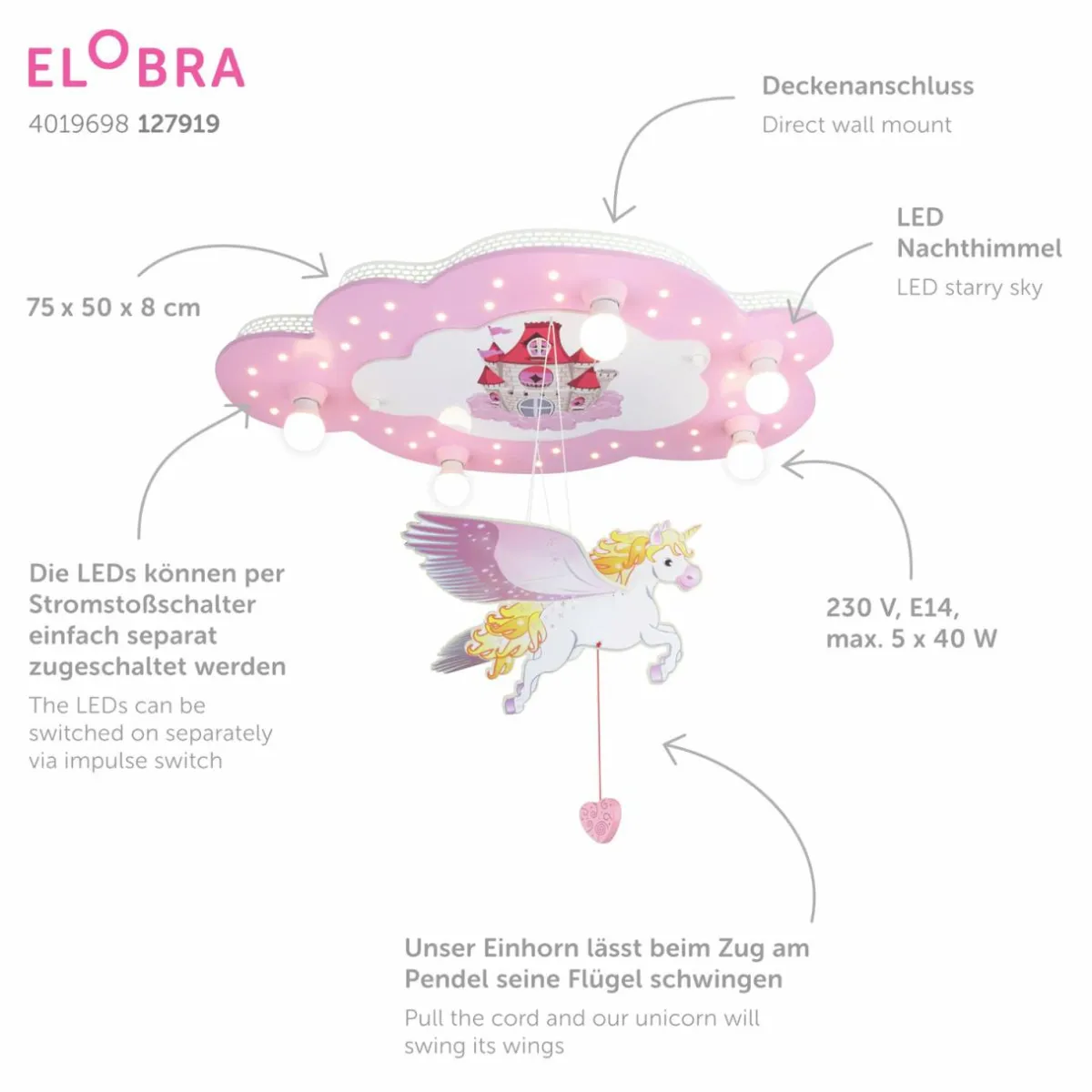 plafonnier_pour_enfant_chteau_et_licorne_2.webp Online Elobra Plafonnier pour enfant Château et licorne