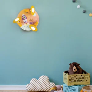 Shop Elobra Plafonnier rond Escape, orange, à 3 lampes