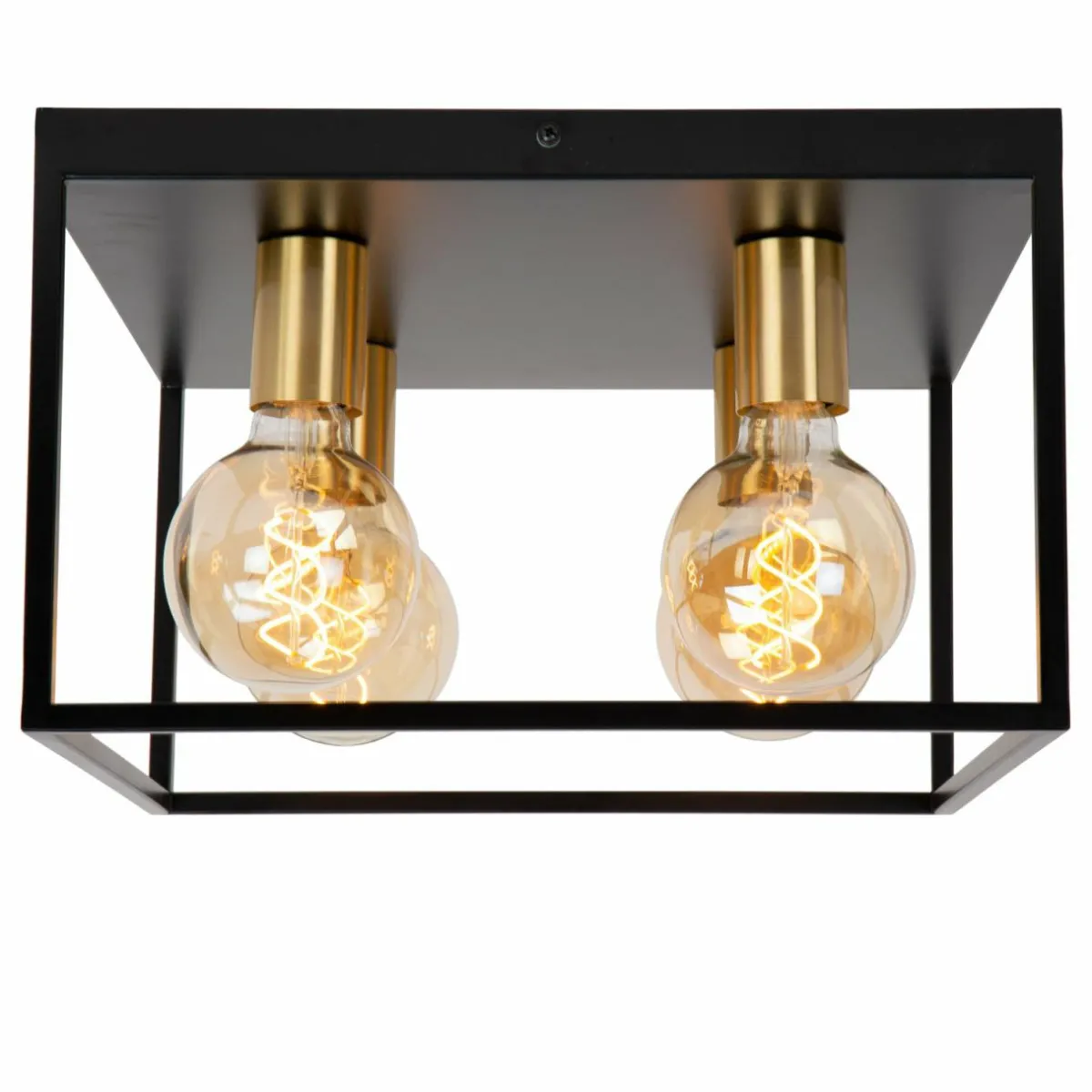 plafonnier_ruben_noir__cm___lampes_mtal_e_0.webp Cheap Lucide Plafonnier Ruben, noir, 36 cm, à 4 lampes, métal, E27