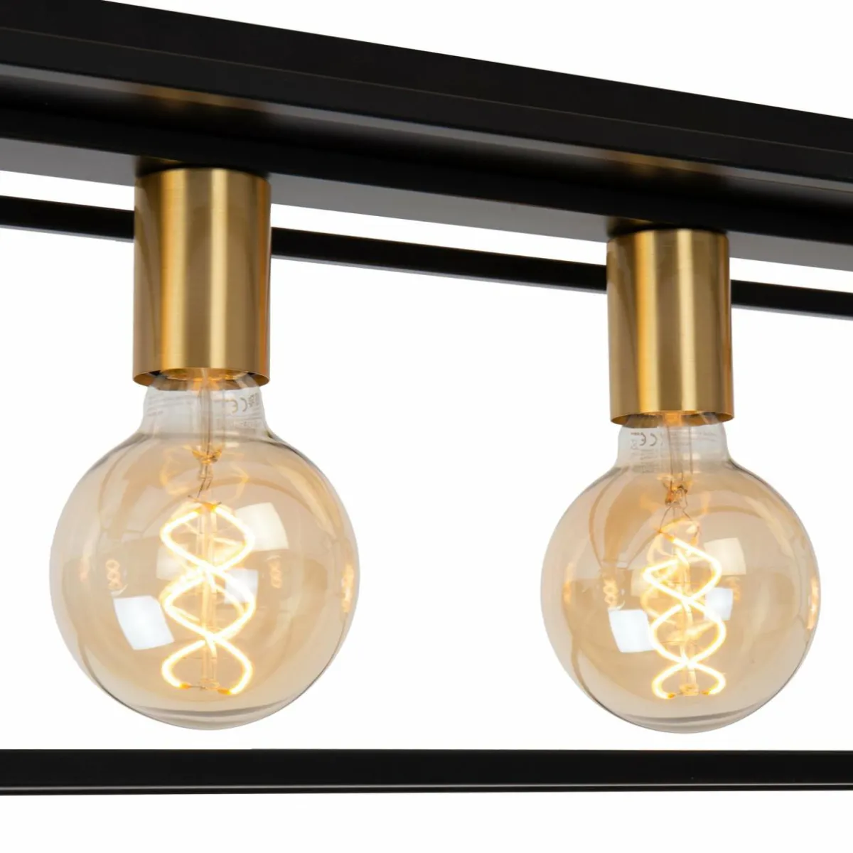 plafonnier_ruben_noir__cm__lampes_mtal_e_2.webp Hot Lucide Plafonnier Ruben, noir, 90 cm, 4 lampes, métal, E27