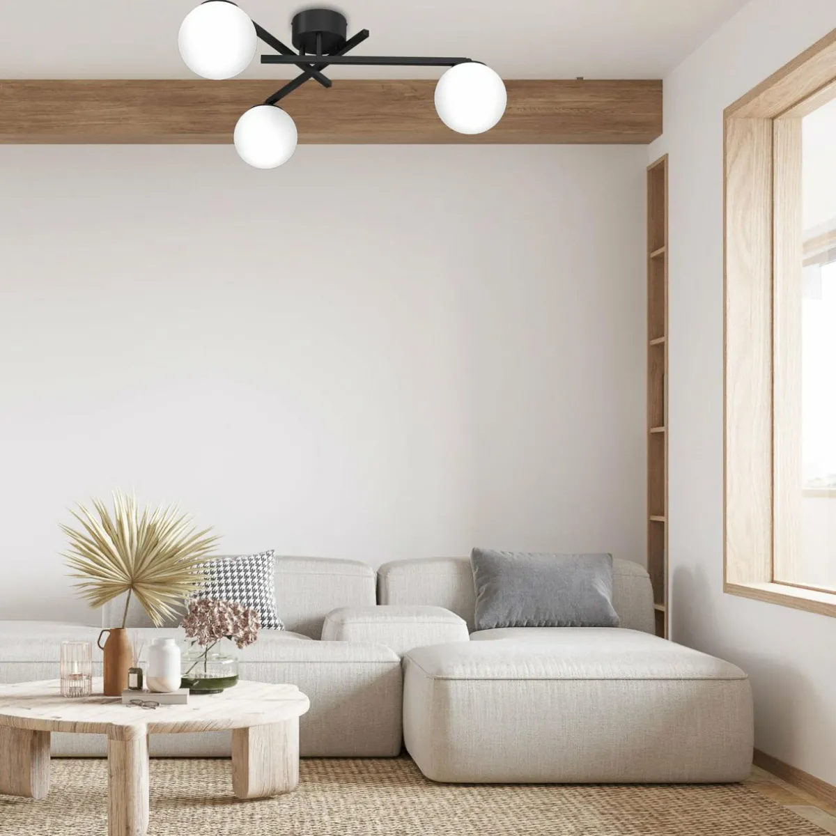plafonnier_rune_avec_abatjour_en_verre___lampes_0.webp Best Sale Luminex Plafonnier Rune avec abat-jour en verre, à 3 lampes