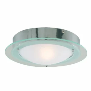 Best Searchlight Plafonnier salle de bains JUNA avec bordure verre