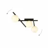 Best Sale EMIBIG LIGHTING Plafonnier Smart, noir/opale, à 3 lampes