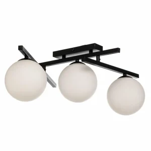 Best Sale EMIBIG LIGHTING Plafonnier Smart, noir/opale, à 3 lampes