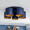 Cheap Luminex Plafonnier Soho cylindrique, à 5 lampes bleu/doré