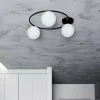 Fashion EMIBIG LIGHTING Plafonnier Sopra, blanc opalin/noir, verre, E14