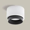 Online TECNICO by Sforzin Plafonnier Syme, blanc/noir, rond, Ø 11 cm, plâtre, GX53