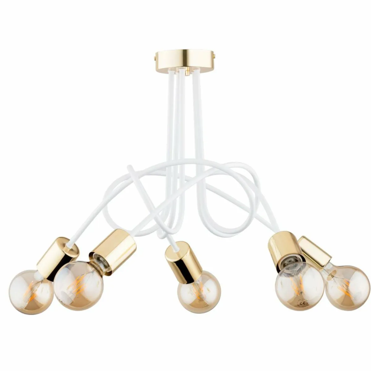 plafonnier_tango_blanc__dor__lampes___cm_0.webp Cheap Alfa Plafonnier Tango, blanc / doré, 5 lampes, Ø 55 cm