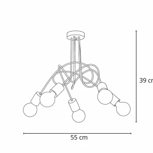 Cheap Alfa Plafonnier Tango, blanc / doré, 5 lampes, Ø 55 cm