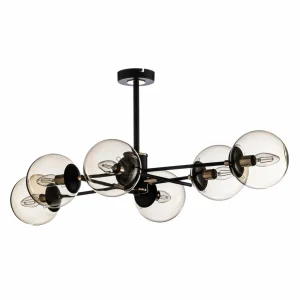 Best Alfa Plafonnier Tanos à 6 lampes, noir/doré