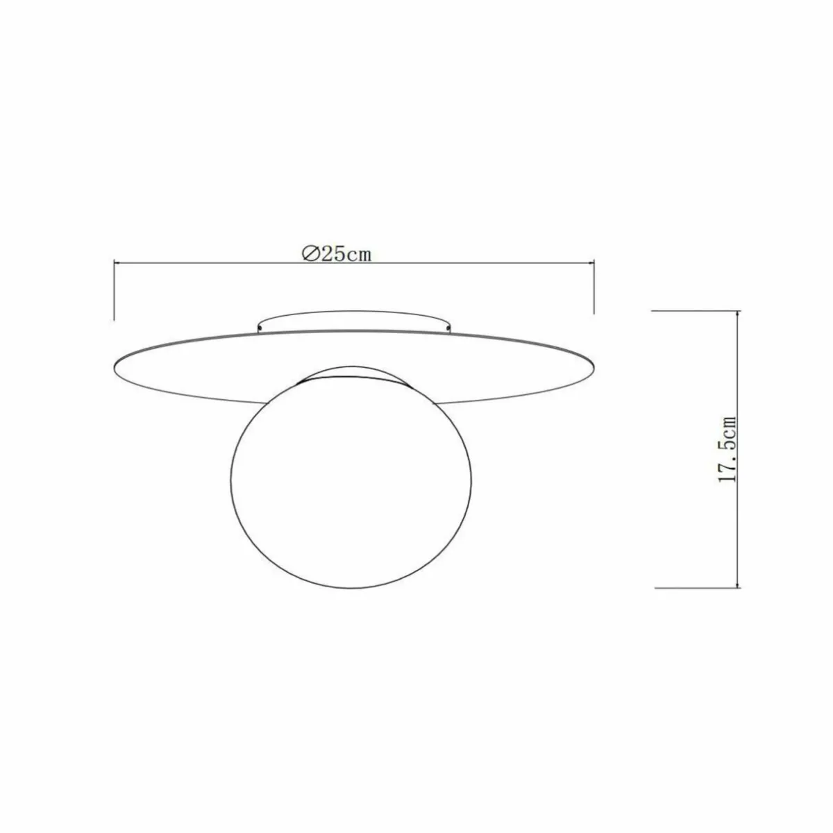 plafonnier_tricia_noir___cm_verre__lampe_e_0.webp Online Lucide Plafonnier Tricia, noir, Ø 25 cm, verre, 1 lampe, E27
