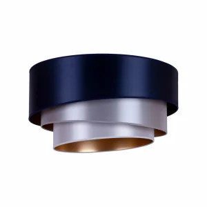 Store Euluna Plafonnier Trio Ø 60 cm, navy/argenté/blanc/doré