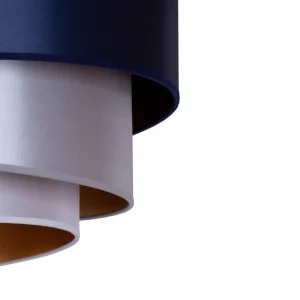 Store Euluna Plafonnier Trio Ø 60 cm, navy/argenté/blanc/doré