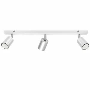 Flash Sale HELAM Plafonnier Tune II, blanc/chrome, métal, 3 lampes, E27