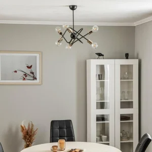 Hot Alfa Plafonnier Virginia 2 à 6 lampes, noir/doré