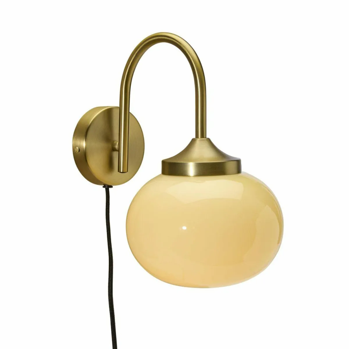 Outlet PR Home Applique murale Elsy, couleur laiton, verre crème, connecteur