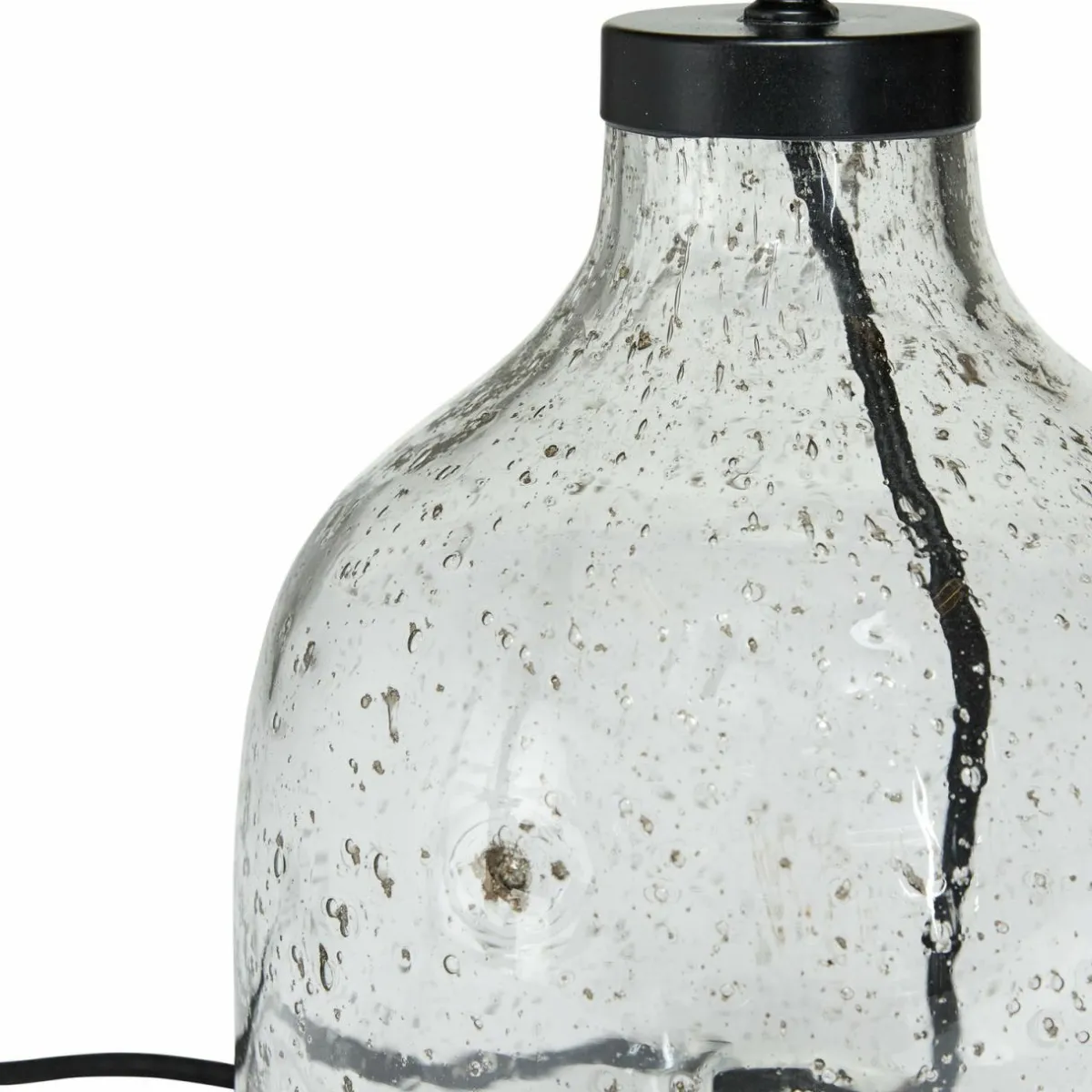 pr_home_groove_lampe_table_verre_clair_tissu_blanc_0.webp Best Sale PR Home Groove lampe table verre clair tissu blanc