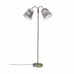 Outlet PR Home Lampadaire Amy laiton Sofia dahlia marron 150cm 2flg.
