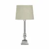 Online PR Home Lampe à poser Linné, chromé/naturel, hauteur 46 cm