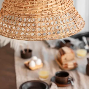 Hot PR Home Pune suspension avec abat-jour rotin