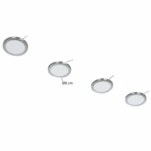 Outlet PRIOS Jopos lampe pour meubles LED en lot de 4