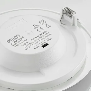 Clearance PRIOS lampe encastrable LED Cadance, argent, 17cm, par 10, intensité
