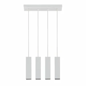 Outlet PRIOS Neliyah suspension blanche, 4 lampes