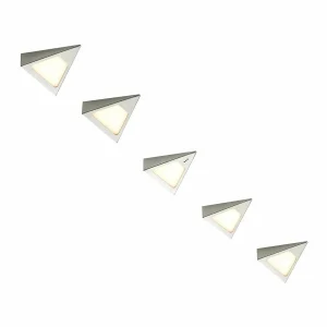 Hot PRIOS Odia lampe sous meuble LED, inox, 5 lampes