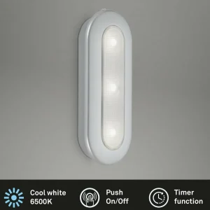 Store Briloner Push light LED Row, à piles, 6 500 K, 15 cm