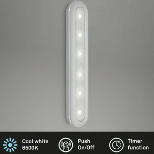Fashion Briloner Push light LED Row, à piles, 6 500 K, 30 cm