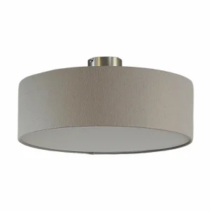 New quitani plafonnier Gala, Ø 50 cm, abat-jour en feutre gris
