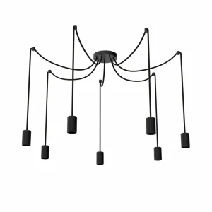 Best Sale SEGULA Spyder 7 Wave suspension, noire, 7 lampes