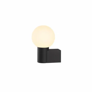 Fashion SLV Applique murale pour salle de bain Varyt, noir, aluminium, largeur 12
