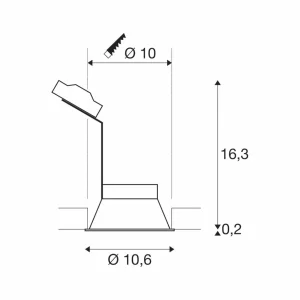 Best Sale SLV Lampe encastrable Horn, QPAR51, noir, aluminium, Ø 10,5 cm