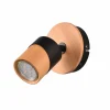Fashion Trio Lighting Spot mural Aruni en bois, à 1 lampe, noir