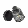 Store Brilliant Spot mural Bano, largeur 13,5 cm, noir mat, métal