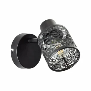 Store Brilliant Spot mural Bano, largeur 13,5 cm, noir mat, métal