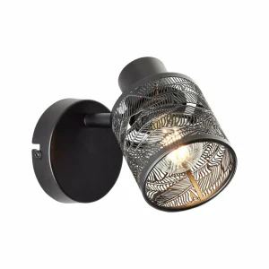Store Brilliant Spot mural Bano, largeur 13,5 cm, noir mat, métal