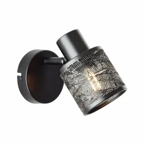Store Brilliant Spot mural Bano, largeur 13,5 cm, noir mat, métal