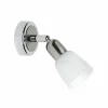 Fashion Brilliant Spot mural Sofia, fer/chrome/blanc, saillie 19 cm