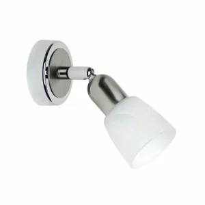 Fashion Brilliant Spot mural Sofia, fer/chrome/blanc, saillie 19 cm
