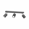 Discount Luminex Spot plafond Jarek anthracite/chromé, à 3 lampes