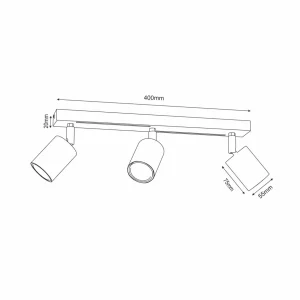 Discount Luminex Spot plafond Jarek anthracite/chromé, à 3 lampes