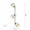 Store JUST LIGHT. Spot pour plafond Accor, à 3 lampes