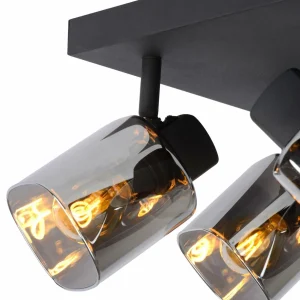 Clearance Lucide Spot pour plafond Alion, gris fumé, à 4 lampes